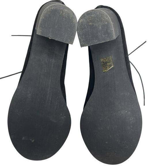 Jeffrey Campbell Cors peep toe lace up suede heel booties size 11 black - Picture 6 of 11